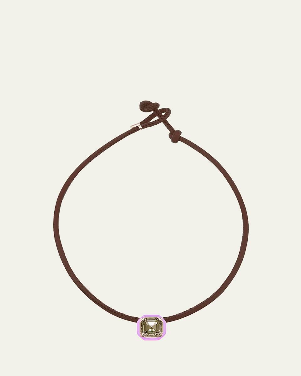 Pop Choker Necklace with Smoky Quartz Octagon Candy Settin